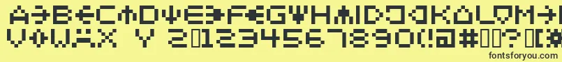 Spaiderフォントについての詳細 フォントSpaider – 黒い文字の黄色い背景