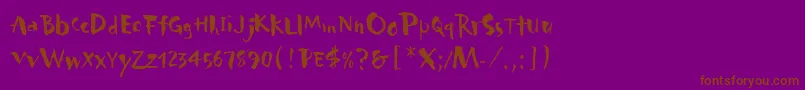 CarumbaLetPlain.1.0 Font – Brown Fonts on Purple Background