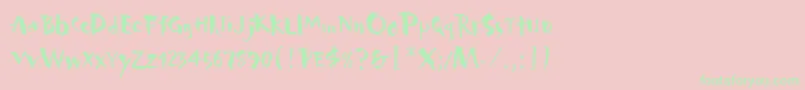 CarumbaLetPlain.1.0 Font – Green Fonts on Pink Background