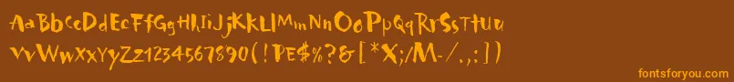 CarumbaLetPlain.1.0 Font – Orange Fonts on Brown Background