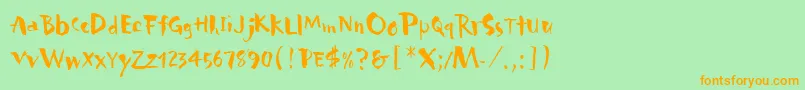 CarumbaLetPlain.1.0 Font – Orange Fonts on Green Background