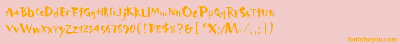CarumbaLetPlain.1.0 Font – Orange Fonts on Pink Background