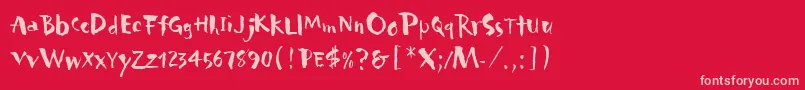 CarumbaLetPlain.1.0-Schriftart – Rosa Schriften auf rotem Hintergrund