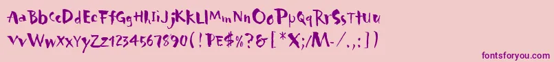 CarumbaLetPlain.1.0 Font – Purple Fonts on Pink Background