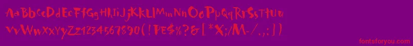 Шрифт CarumbaLetPlain.1.0 – красные шрифты на фиолетовом фоне