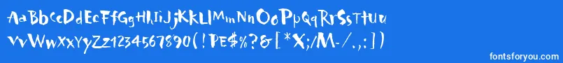 CarumbaLetPlain.1.0 Font – White Fonts on Blue Background