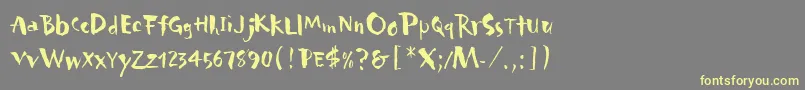 CarumbaLetPlain.1.0-fontti – keltaiset fontit harmaalla taustalla