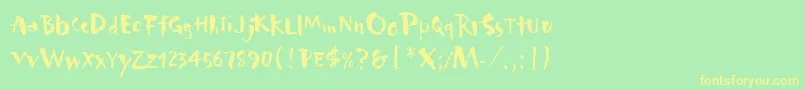 Шрифт CarumbaLetPlain.1.0 – жёлтые шрифты на зелёном фоне