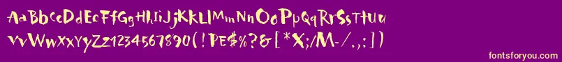 CarumbaLetPlain.1.0 Font – Yellow Fonts on Purple Background