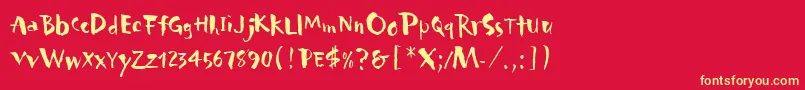 CarumbaLetPlain.1.0 Font – Yellow Fonts on Red Background