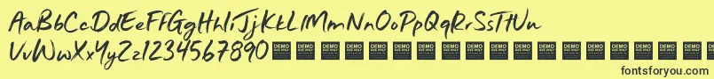 JustWrightDemo Font – Black Fonts on Yellow Background