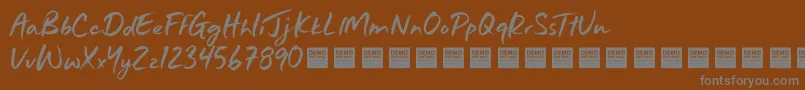 Шрифт JustWrightDemo – серые шрифты на коричневом фоне