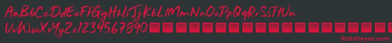 JustWrightDemo Font – Red Fonts on Black Background