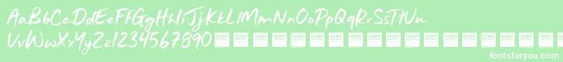 JustWrightDemo Font – White Fonts on Green Background