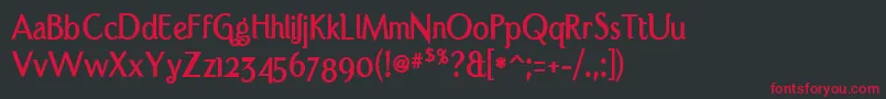 Portcreb Font – Red Fonts on Black Background