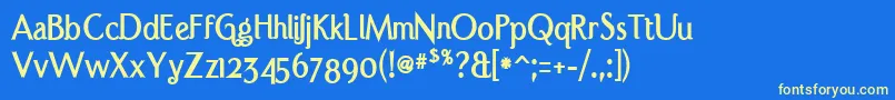 Portcreb Font – Yellow Fonts on Blue Background