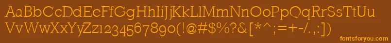 Mklatinlight Font – Orange Fonts on Brown Background