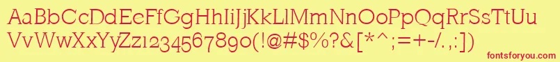 Mklatinlight Font – Red Fonts on Yellow Background