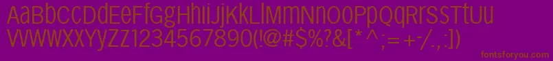 Sansxhigh-Schriftart – Braune Schriften auf violettem Hintergrund