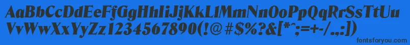 DenverserialBlackItalic Font – Black Fonts on Blue Background