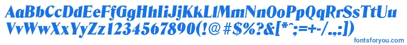 フォントDenverserialBlackItalic – 白い背景に青い文字