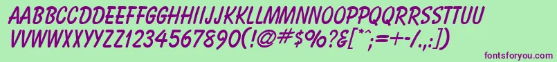 Bassoon Font – Purple Fonts on Green Background