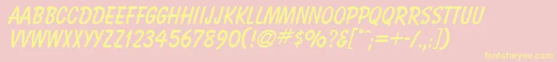 Fonte Bassoon – fontes amarelas em um fundo rosa