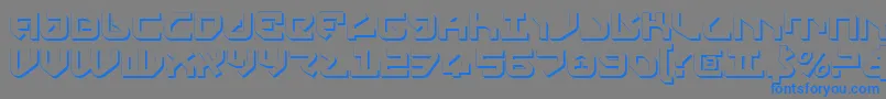 フォントYahrenShadow – 灰色の背景に青い文字