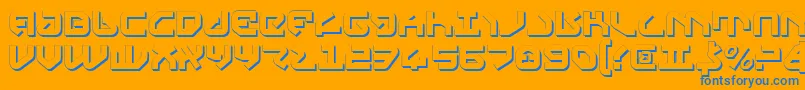 フォントYahrenShadow – オレンジの背景に青い文字