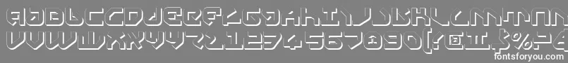 フォントYahrenShadow – 灰色の背景に白い文字