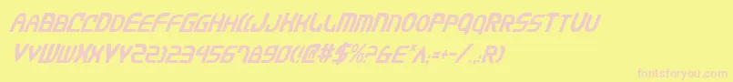 JannisariesCondensedItalic Font – Pink Fonts on Yellow Background