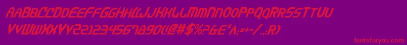Police JannisariesCondensedItalic – polices rouges sur fond violet
