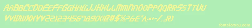 JannisariesCondensedItalic Font – Yellow Fonts on Green Background