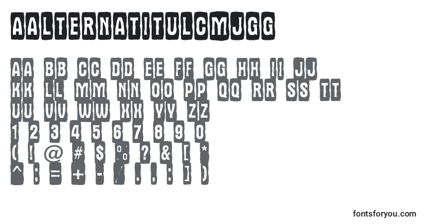 AAlternatitulcmjgg-fontti – aakkoset, numerot, erikoismerkit