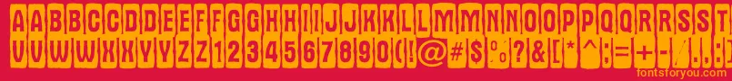 フォントAAlternatitulcmjgg – 赤い背景にオレンジの文字