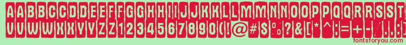 AAlternatitulcmjgg Font – Red Fonts on Green Background