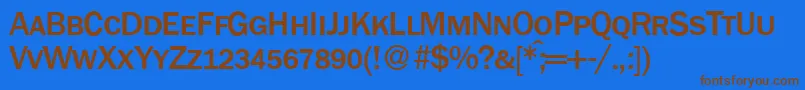 FranklingothicnewsmcMediumRegular Font – Brown Fonts on Blue Background