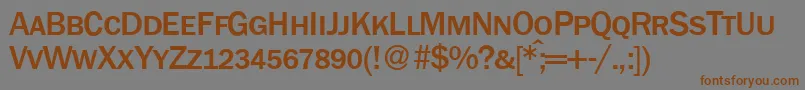 FranklingothicnewsmcMediumRegular Font – Brown Fonts on Gray Background