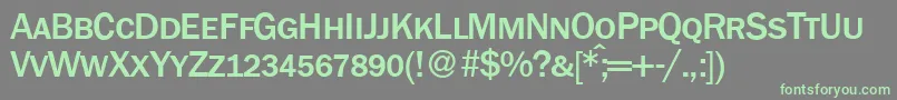 FranklingothicnewsmcMediumRegular Font – Green Fonts on Gray Background