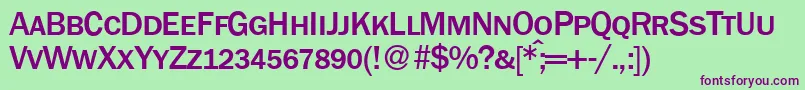 FranklingothicnewsmcMediumRegular Font – Purple Fonts on Green Background