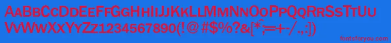 FranklingothicnewsmcMediumRegular Font – Red Fonts on Blue Background