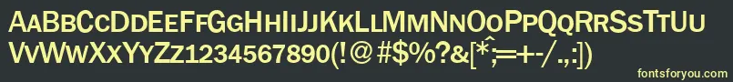 FranklingothicnewsmcMediumRegular Font – Yellow Fonts on Black Background
