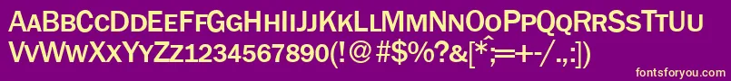 FranklingothicnewsmcMediumRegular Font – Yellow Fonts on Purple Background