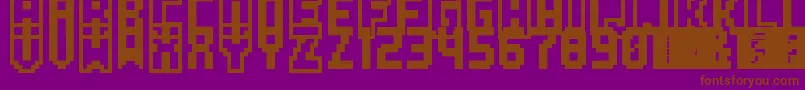 Fonte PkmnPinball – fontes marrons em um fundo roxo