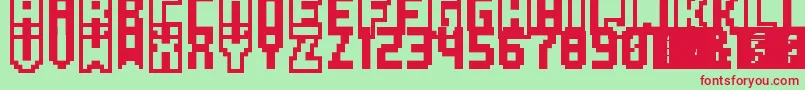 PkmnPinball Font – Red Fonts on Green Background