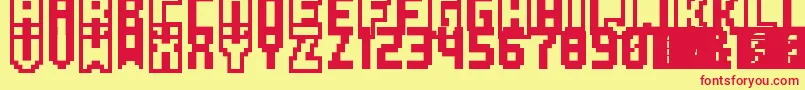 PkmnPinball Font – Red Fonts on Yellow Background