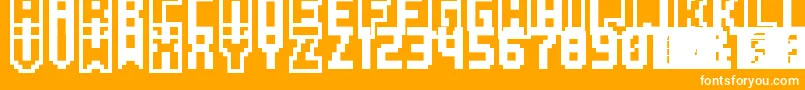 PkmnPinball Font – White Fonts on Orange Background