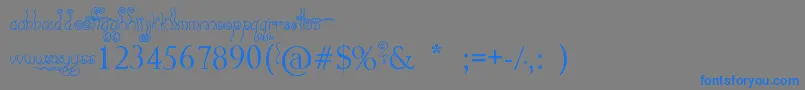 Geez...Seriously...-Schriftart – Blaue Schriften auf grauem Hintergrund