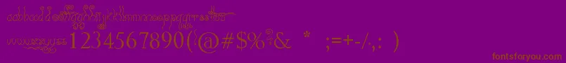 Geez...Seriously...-Schriftart – Braune Schriften auf violettem Hintergrund