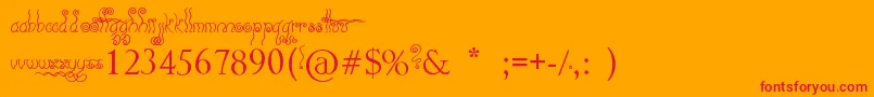 Geez...Seriously...-Schriftart – Rote Schriften auf orangefarbenem Hintergrund